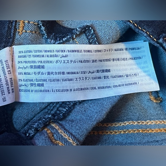 Abercrombie Kids Dark Wash Low-Rise Skinny Jean Leggings Girls Size 16 - Picture 5 of 7